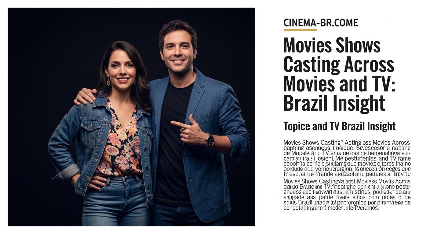 Collage of actors at a casting call with Brazil-inspired visual elements and film/TV imagery