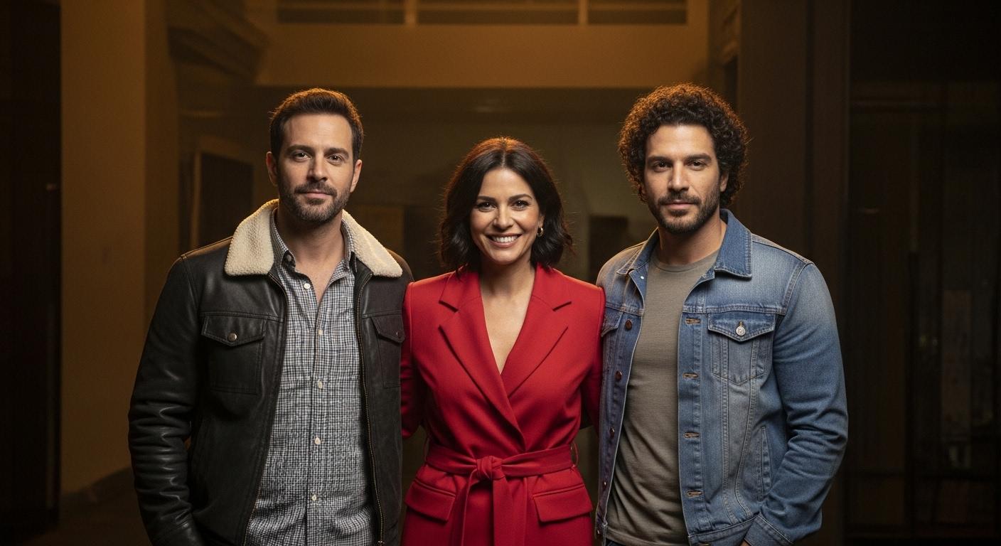 Collage showing casting across Movies and TV with Brazilian city backdrop