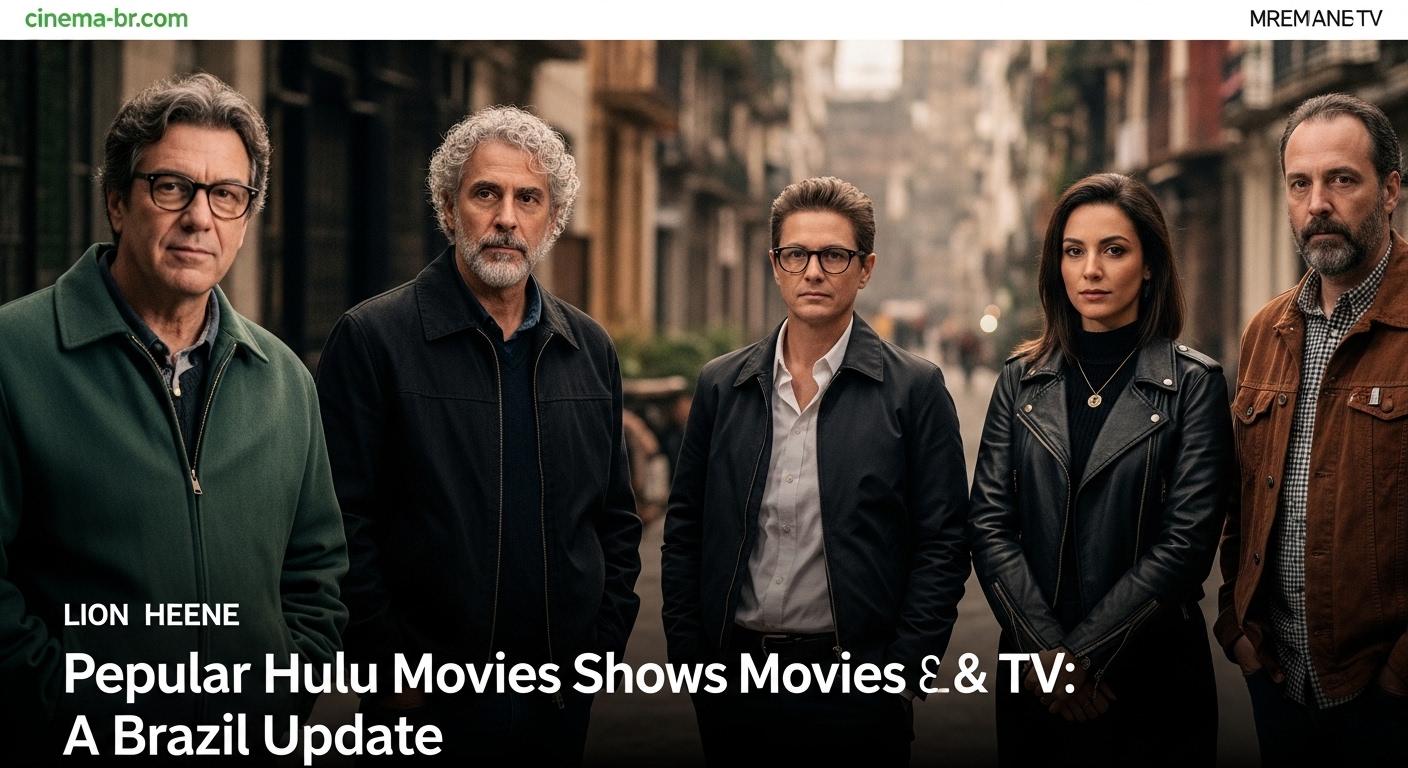 Brazilian viewer considering popular Hulu titles on a television screen