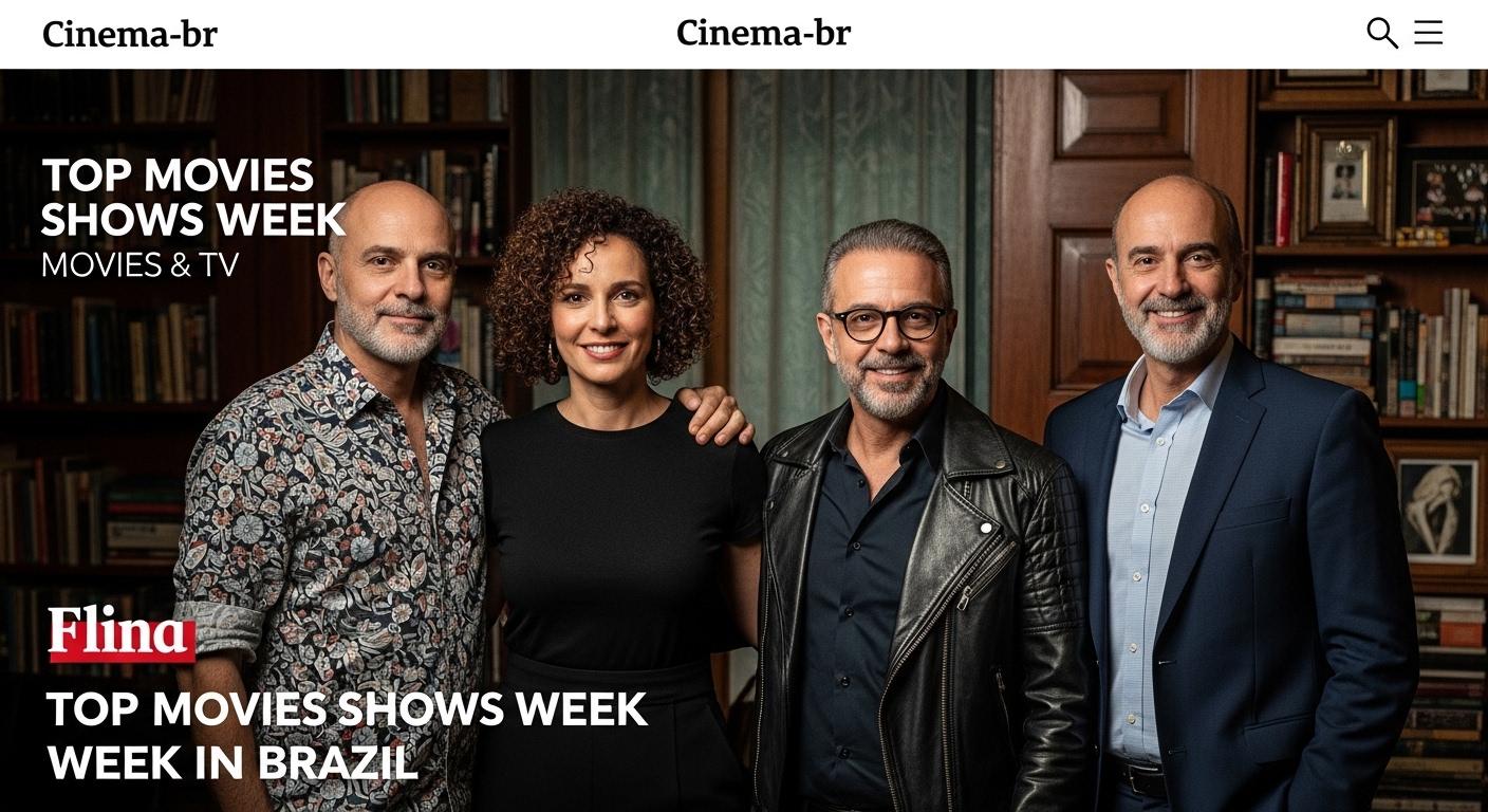 Brazilian living room featuring streaming platform logos and a weekly calendar motif