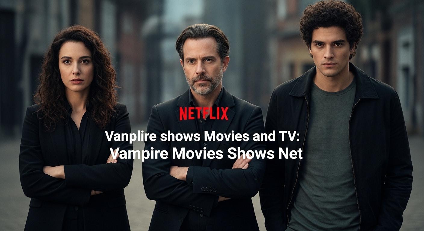 Artistic collage of vampire-themed Netflix titles and Brazilian streaming interface