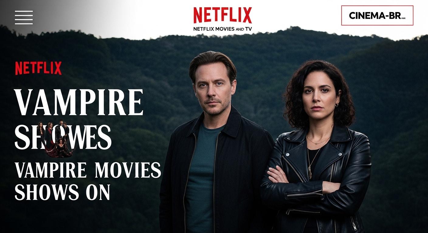 Editorial desk reviewing vampire Netflix titles for Brazilian audience