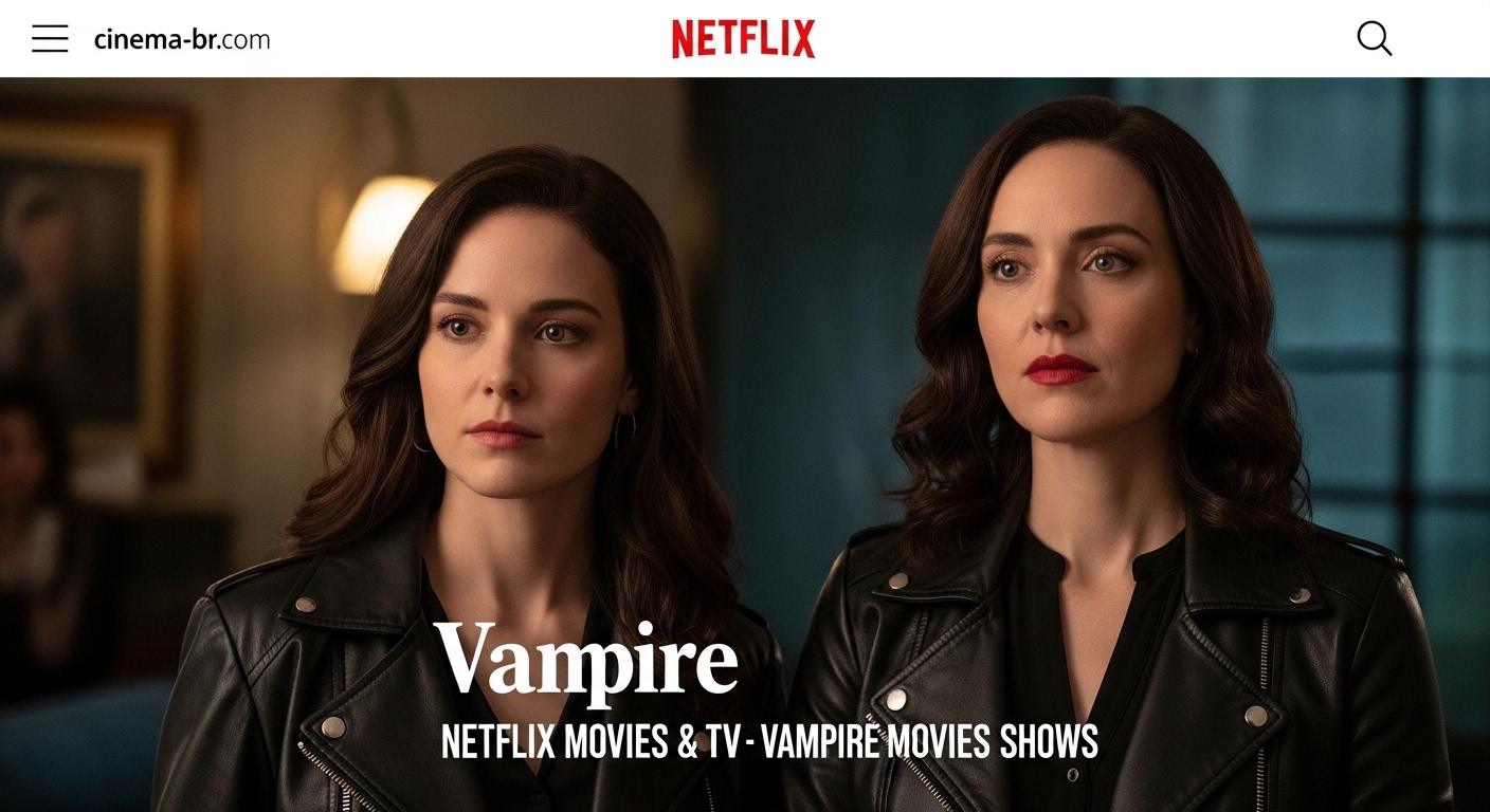 Brazilian viewers exploring vampire content on Netflix, with a dark, cinematic mood